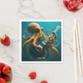 Fantasy Niedlich Octopus Gitarre spielen Serviette (Beispiel)