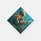 Fantasy Niedlich Octopus Gitarre spielen Serviette (Ecke)
