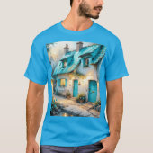 Fantasy Niedlich Old Blue House T-Shirt (Vorderseite)