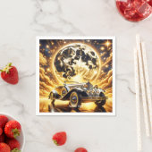 Fantasy Niedlich Old Car Moon Serviette (Beispiel)