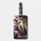 Fantasy Niedlich Old Elephant Wizard Gepäckanhänger (Rückseite vertikal)