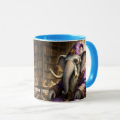Fantasy Niedlich Old Elephant Wizard Tasse (VorderseiteRechts)