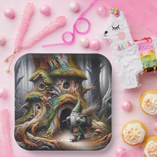 Fantasy Niedlich Old Forest Traveller Pappteller (Party)