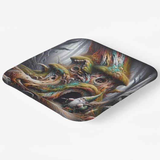 Fantasy Niedlich Old Forest Traveller Pappteller (Gewinkelt)