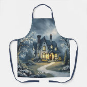 Fantasy Niedlich Old House Night Schürze (Vorderseite)