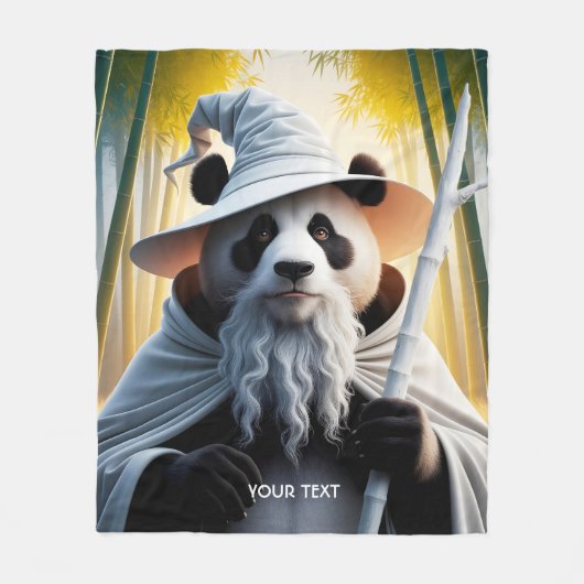 Fantasy Niedlich Old Panda Wizard Fleecedecke (Vorderseite)