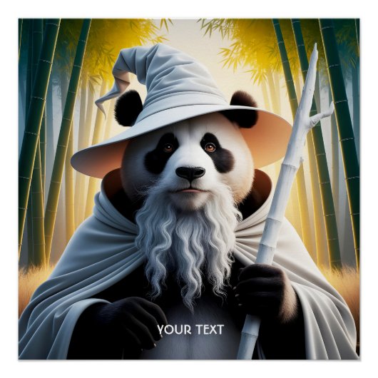 Fantasy Niedlich Old Panda Wizard Poster (Vorderseite)