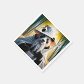 Fantasy Niedlich Old Panda Wizard Serviette (Ecke)
