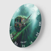 Fantasy Niedlich Old Past Train Große Wanduhr (Winkel)