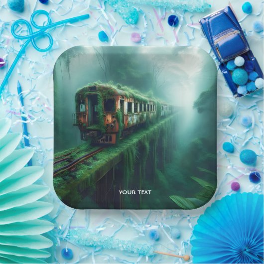 Fantasy Niedlich Old Past Train Pappteller (Party)