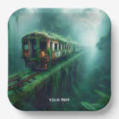 Fantasy Niedlich Old Past Train Pappteller (Vorderseite)