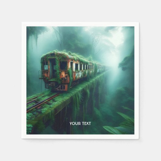 Fantasy Niedlich Old Past Train Serviette (Vorderseite)