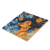Fantasy Niedlich Orange Blue Girl Fliese (Seite)