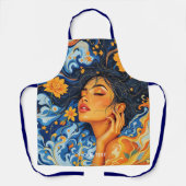 Fantasy Niedlich Orange Blue Girl Schürze (Vorderseite)