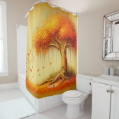 Fantasy Niedlich Orange Fall Tree Duschvorhang (Beispiel)