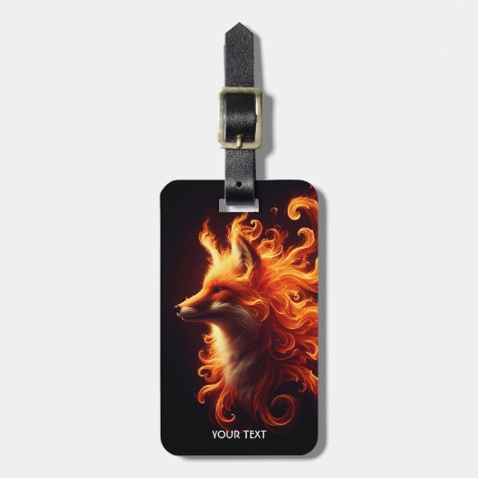 Fantasy Niedlich Orange Fox Fire Gepäckanhänger (Vorderseite vertikal)