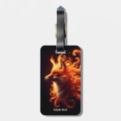 Fantasy Niedlich Orange Fox Fire Gepäckanhänger (Rückseite vertikal)