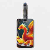 Fantasy Niedlich Orange Jelly Dragon Gepäckanhänger (Rückseite vertikal)