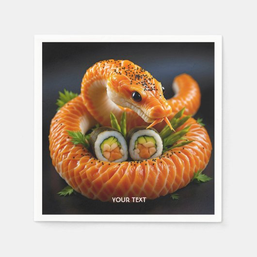 Fantasy Niedlich Orange Snake Sushi Serviette (Vorderseite)