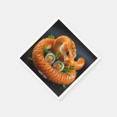 Fantasy Niedlich Orange Snake Sushi Serviette (Ecke)