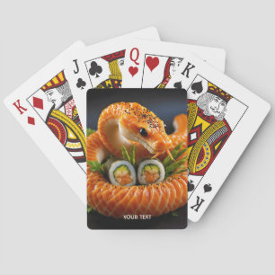 Fantasy Niedlich Orange Snake Sushi Spielkarten