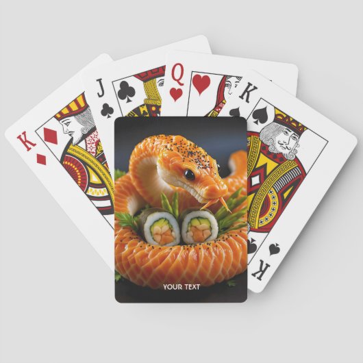 Fantasy Niedlich Orange Snake Sushi Spielkarten (Rückseite)