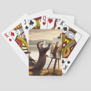 Fantasy Niedlich Otter Malerei Portrait Spielkarten