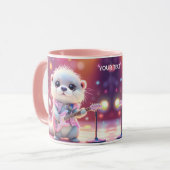 Fantasy Niedlich Otter Pop Star Tasse (Vorderseite Links)