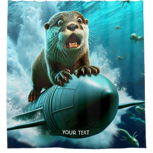 Fantasy Niedlich Otter Torpedo Sea Duschvorhang (Vorderseite)