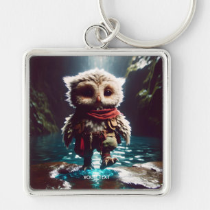 Fantasy Niedlich Owl Adventurer Wasser Schlüsselanhänger