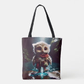 Fantasy Niedlich Owl Adventurer Wasser Tasche (Rückseite)