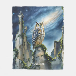 Fantasy Niedlich Owl Alte Ruinen Fleecedecke