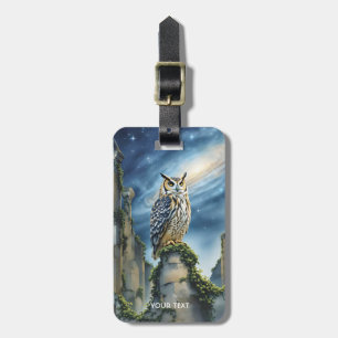 Fantasy Niedlich Owl Alte Ruinen Gepäckanhänger