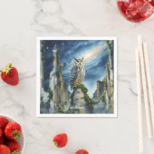 Fantasy Niedlich Owl Alte Ruinen Serviette (Beispiel)