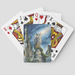 Fantasy Niedlich Owl Alte Ruinen Spielkarten