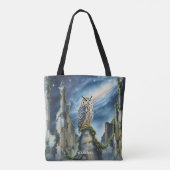 Fantasy Niedlich Owl Alte Ruinen Tasche (Rückseite)