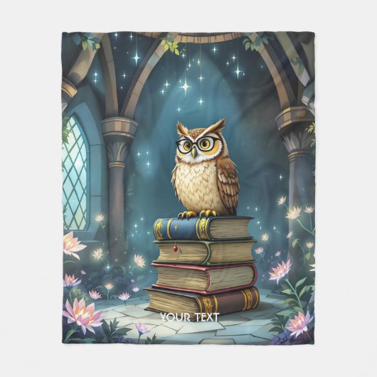Fantasy Niedlich Owl Glassbooks Fleecedecke (Vorderseite)