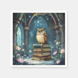Fantasy Niedlich Owl Glassbooks Serviette