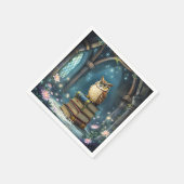 Fantasy Niedlich Owl Glassbooks Serviette (Ecke)
