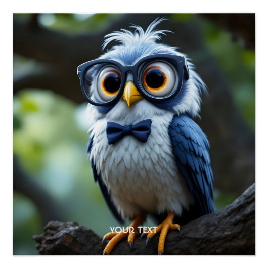 Fantasy Niedlich Owl Glassbow Poster (Vorderseite)
