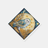 Fantasy Niedlich Owl Moon Trees Serviette (Ecke)