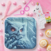 Fantasy Niedlich Owl Snow Winter Pappteller (Party)