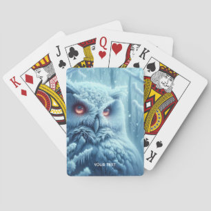 Fantasy Niedlich Owl Snow Winter Spielkarten