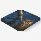 Fantasy Niedlich Owl Telescope Night Pappteller (Gewinkelt)