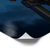 Fantasy Niedlich Owl Telescope Night Poster (Ecke)