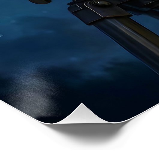 Fantasy Niedlich Owl Telescope Night Poster (Ecke)