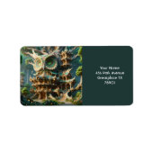 Fantasy Niedlich Owl Tree House Adressaufkleber (Vorne)