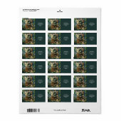 Fantasy Niedlich Owl Tree House Adressaufkleber (Vorne)