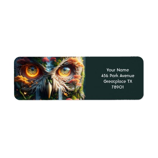 Fantasy Niedlich Owl Wasserfall Bäume (Vorne)