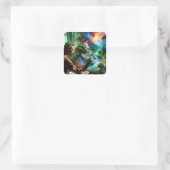 Fantasy Niedlich Painter Landsommer Quadratischer Aufkleber (Tasche)